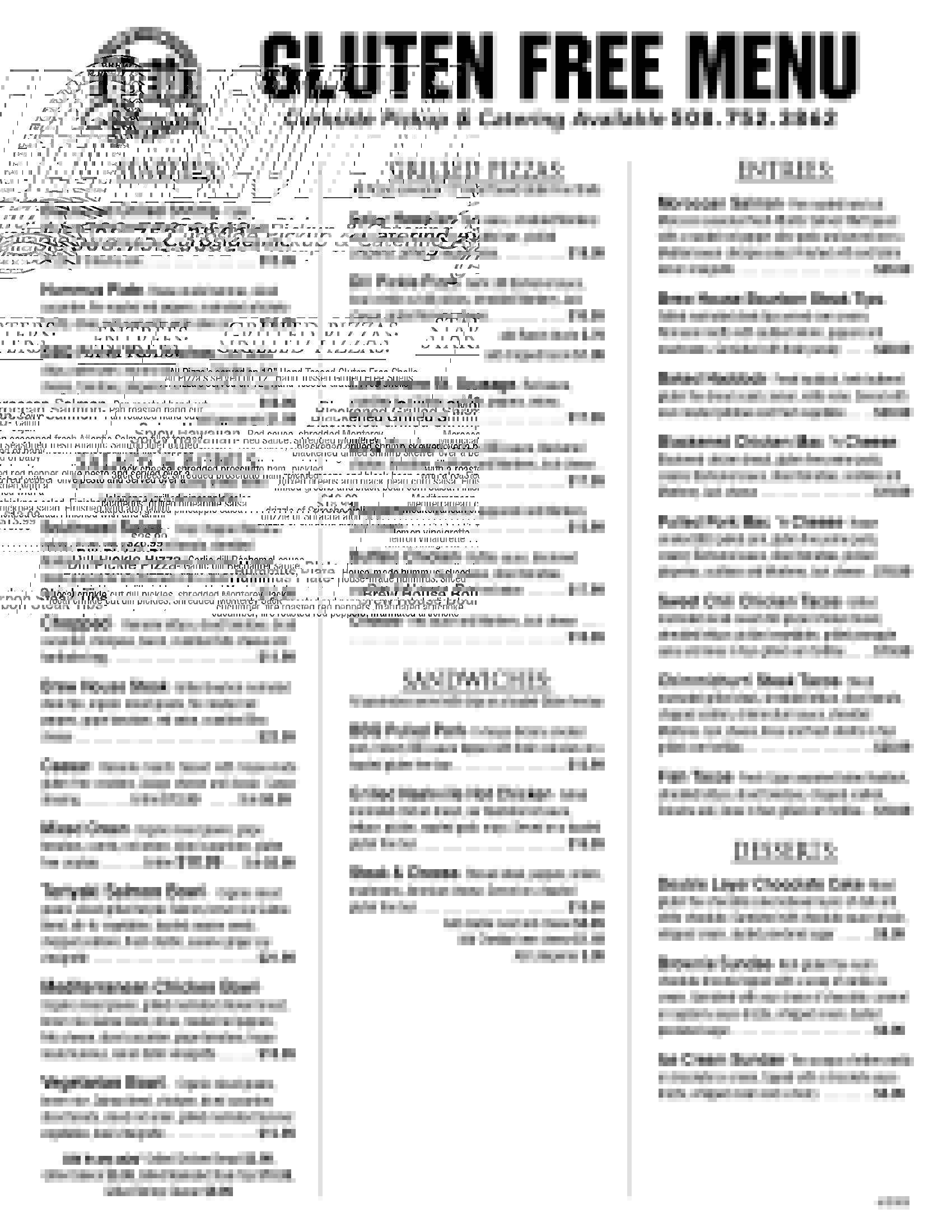 Gluten Free Menu Brew City